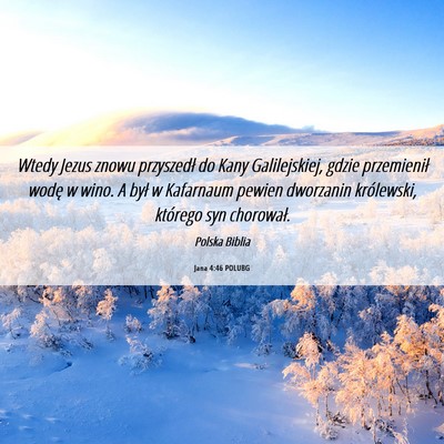 Picture 06 - Jana 4:46 POLUBG - Wtedy Jezus znowu przyszedł do Kany - Bible Verse Picture