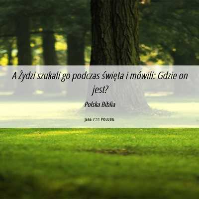Picture 06 - Jana 7:11 POLUBG - A Żydzi szukali go podczas święta i mówili: - Bible Verse Picture