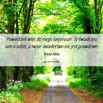 Picture 06 - Jana 8:13 POLUBG - Powiedzieli więc do niego faryzeusze: Ty - Bible Verse Picture