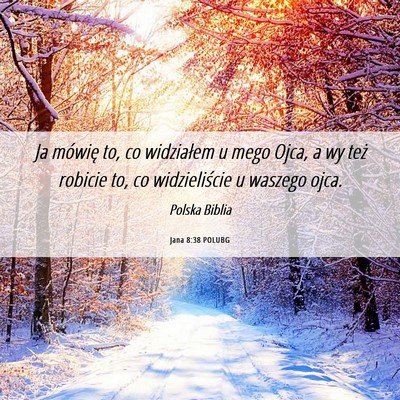 Picture 06 - Jana 8:38 POLUBG - Ja mówię to, co widziałem u mego Ojca, a wy - Bible Verse Picture