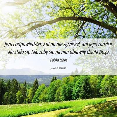 Picture 06 - Jana 9:3 POLUBG - Jezus odpowiedział: Ani on nie zgrzeszył, ani - Bible Verse Picture