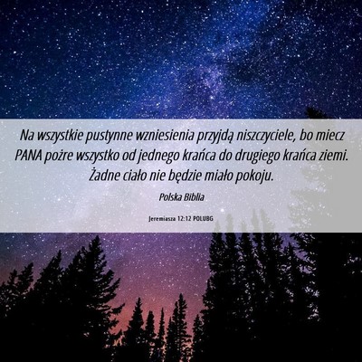 Picture 06 - Jeremiasza 12:12 POLUBG - Na wszystkie pustynne wzniesienia przyjdą - Bible Verse Picture