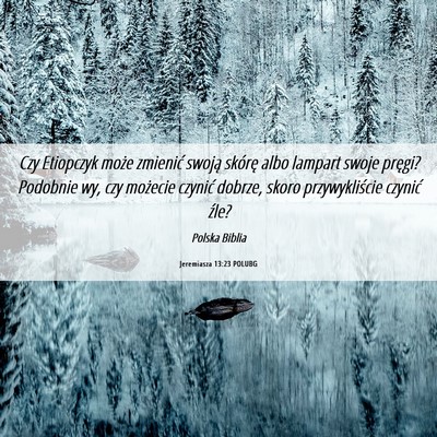 Picture 06 - Jeremiasza 13:23 POLUBG - Czy Etiopczyk może zmienić swoją skórę albo - Bible Verse Picture