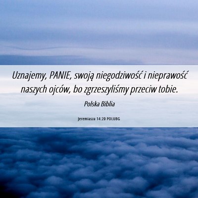 Picture 06 - Jeremiasza 14:20 POLUBG - Uznajemy, PANIE, swoją niegodziwość i - Bible Verse Picture