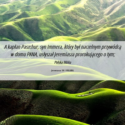 Picture 06 - Jeremiasza 20:1 POLUBG - A kapłan Paszchur, syn Immera, który był - Bible Verse Picture