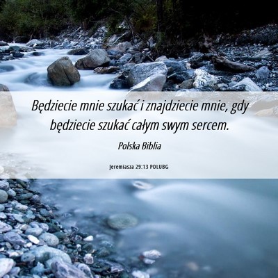 Picture 06 - Jeremiasza 29:13 POLUBG - Będziecie mnie szukać i znajdziecie mnie, gdy - Bible Verse Picture