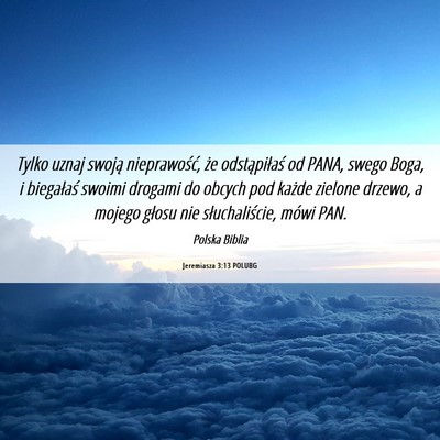 Picture 06 - Jeremiasza 3:13 POLUBG - Tylko uznaj swoją nieprawość, że - Bible Verse Picture