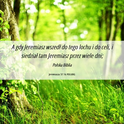 Picture 06 - Jeremiasza 37:16 POLUBG - A gdy Jeremiasz wszedł do tego lochu i do celi, - Bible Verse Picture
