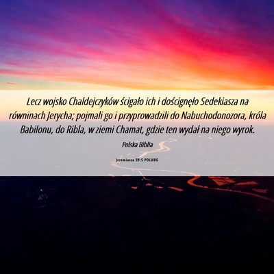 Picture 06 - Jeremiasza 39:5 POLUBG - Lecz wojsko Chaldejczyków ścigało ich i - Bible Verse Picture