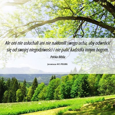 Picture 06 - Jeremiasza 44:5 POLUBG - Ale oni nie usłuchali ani nie nakłonili swego - Bible Verse Picture