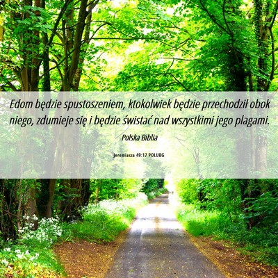 Picture 06 - Jeremiasza 49:17 POLUBG - Edom będzie spustoszeniem, ktokolwiek będzie - Bible Verse Picture
