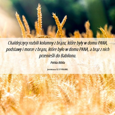 Picture 06 - Jeremiasza 52:17 POLUBG - Chaldejczycy rozbili kolumny z brązu, które - Bible Verse Picture