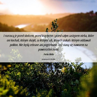 Picture 06 - Jeremiasza 8:2 POLUBG - I rozrzucą je przed słońcem, przed księżycem - Bible Verse Picture