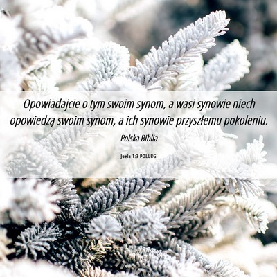 Picture 06 - Joela 1:3 POLUBG - Opowiadajcie o tym swoim synom, a wasi synowie - Bible Verse Picture