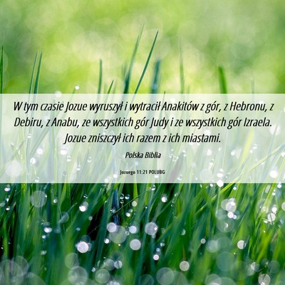 Picture 06 - Jozuego 11:21 POLUBG - W tym czasie Jozue wyruszył i wytracił - Bible Verse Picture