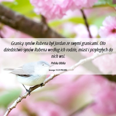 Picture 06 - Jozuego 13:23 POLUBG - Granicą synów Rubena był Jordan ze swymi - Bible Verse Picture