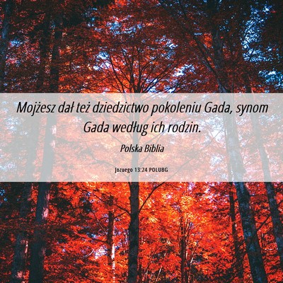 Picture 06 - Jozuego 13:24 POLUBG - Mojżesz dał też dziedzictwo pokoleniu Gada, - Bible Verse Picture