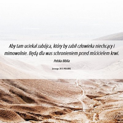 Picture 06 - Jozuego 20:3 POLUBG - Aby tam uciekał zabójca, który by zabił - Bible Verse Picture