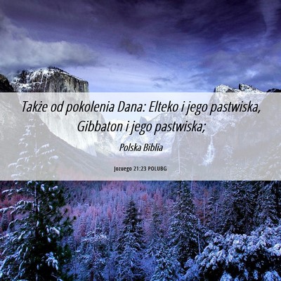Picture 06 - Jozuego 21:23 POLUBG - Także od pokolenia Dana: Elteko i jego - Bible Verse Picture