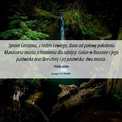 Picture 06 - Jozuego 21:27 POLUBG - Synom Gerszona, z rodzin Lewiego, dano od połowy - Bible Verse Picture