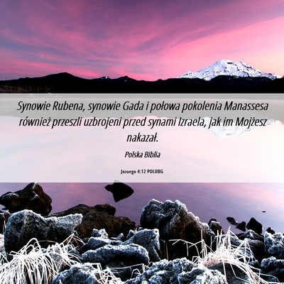 Picture 06 - Jozuego 4:12 POLUBG - Synowie Rubena, synowie Gada i połowa pokolenia - Bible Verse Picture