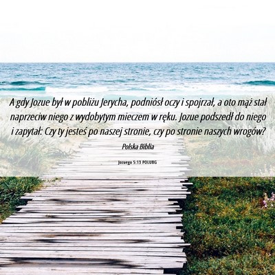 Picture 06 - Jozuego 5:13 POLUBG - A gdy Jozue był w pobliżu Jerycha, podniósł - Bible Verse Picture