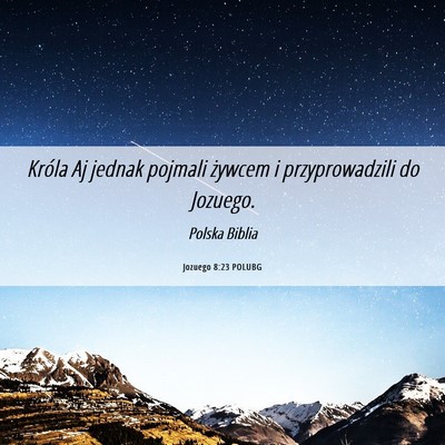 Picture 06 - Jozuego 8:23 POLUBG - Króla Aj jednak pojmali żywcem i przyprowadzili - Bible Verse Picture