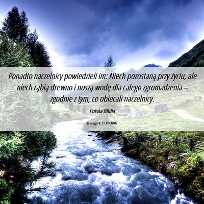 Picture 06 - Jozuego 9:21 POLUBG - Ponadto naczelnicy powiedzieli im: Niech - Bible Verse Picture