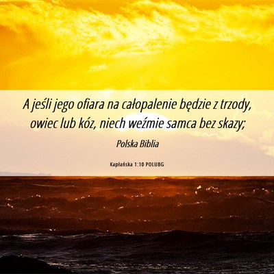 Picture 06 - Kapłańska 1:10 POLUBG - A jeśli jego ofiara na całopalenie będzie z - Bible Verse Picture