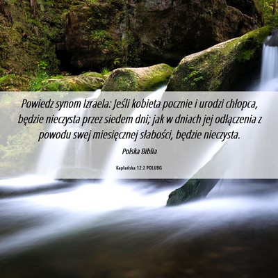 Picture 06 - Kapłańska 12:2 POLUBG - Powiedz synom Izraela: Jeśli kobieta pocznie i - Bible Verse Picture
