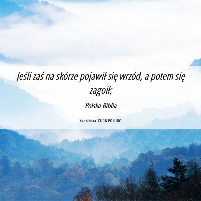 Picture 06 - Kapłańska 13:18 POLUBG - Jeśli zaś na skórze pojawił się wrzód, a - Bible Verse Picture