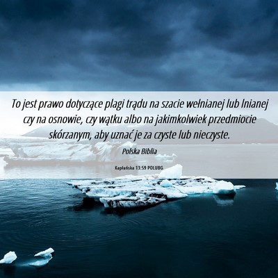 Picture 06 - Kapłańska 13:59 POLUBG - To jest prawo dotyczące plagi trądu na szacie - Bible Verse Picture