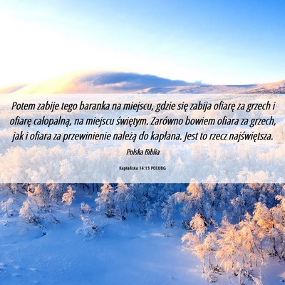 Picture 06 - Kapłańska 14:13 POLUBG - Potem zabije tego baranka na miejscu, gdzie się - Bible Verse Picture