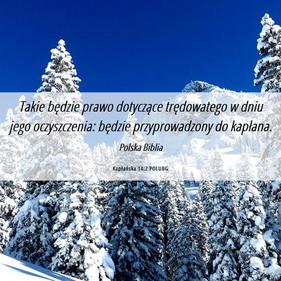 Picture 06 - Kapłańska 14:2 POLUBG - Takie będzie prawo dotyczące trędowatego w - Bible Verse Picture