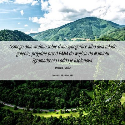 Picture 06 - Kapłańska 15:14 POLUBG - Ósmego dnia weźmie sobie dwie synogarlice albo - Bible Verse Picture