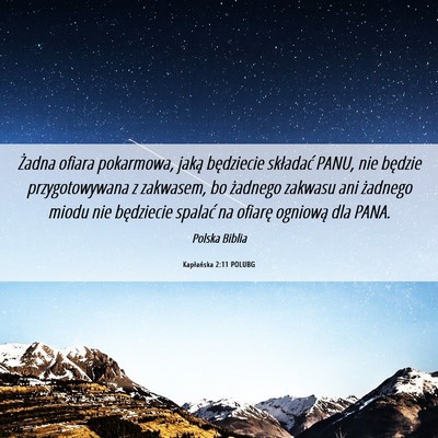 Picture 06 - Kapłańska 2:11 POLUBG - Żadna ofiara pokarmowa, jaką będziecie - Bible Verse Picture