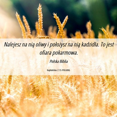 Picture 06 - Kapłańska 2:15 POLUBG - Nalejesz na nią oliwy i położysz na nią - Bible Verse Picture