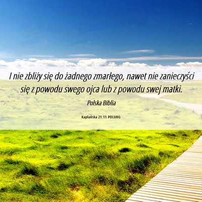 Picture 06 - Kapłańska 21:11 POLUBG - I nie zbliży się do żadnego zmarłego, nawet - Bible Verse Picture