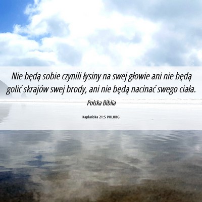 Picture 06 - Kapłańska 21:5 POLUBG - Nie będą sobie czynili łysiny na swej głowie - Bible Verse Picture