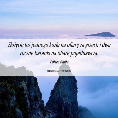Picture 06 - Kapłańska 23:19 POLUBG - Złożycie też jednego kozła na ofiarę za - Bible Verse Picture