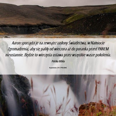 Picture 06 - Kapłańska 24:3 POLUBG - Aaron sporządzi je na zewnątrz zasłony - Bible Verse Picture