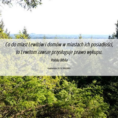 Picture 06 - Kapłańska 25:32 POLUBG - Co do miast Lewitów i domów w miastach ich - Bible Verse Picture