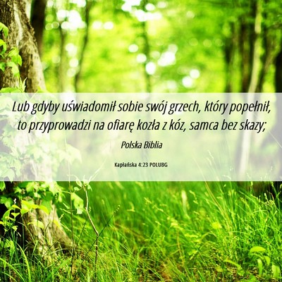 Picture 06 - Kapłańska 4:23 POLUBG - Lub gdyby uświadomił sobie swój grzech, który - Bible Verse Picture