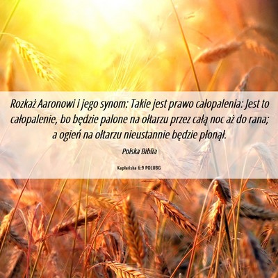 Picture 06 - Kapłańska 6:9 POLUBG - Rozkaż Aaronowi i jego synom: Takie jest prawo - Bible Verse Picture