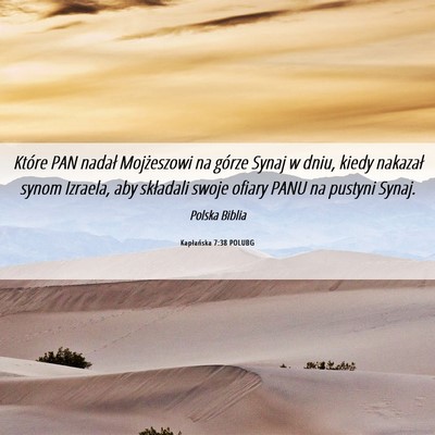Picture 06 - Kapłańska 7:38 POLUBG - Które PAN nadał Mojżeszowi na górze Synaj w - Bible Verse Picture