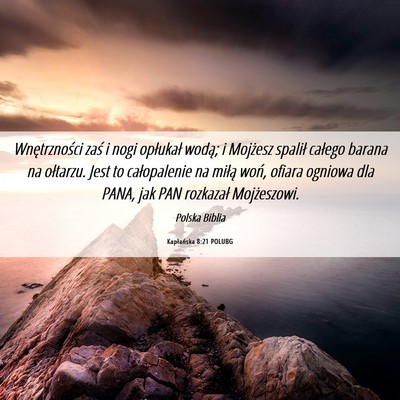 Picture 06 - Kapłańska 8:21 POLUBG - Wnętrzności zaś i nogi opłukał wodą; i - Bible Verse Picture