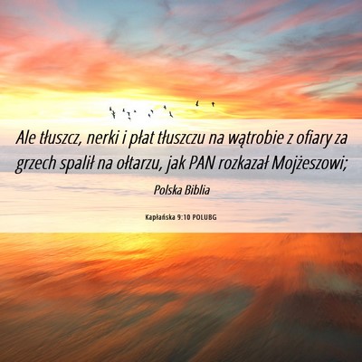 Picture 06 - Kapłańska 9:10 POLUBG - Ale tłuszcz, nerki i płat tłuszczu na - Bible Verse Picture