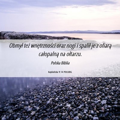 Picture 06 - Kapłańska 9:14 POLUBG - Obmył też wnętrzności oraz nogi i spalił je - Bible Verse Picture