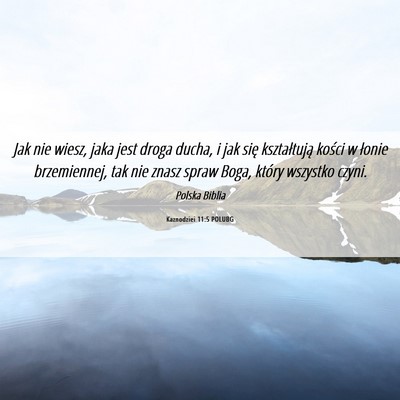 Picture 06 - Kaznodziei 11:5 POLUBG - Jak nie wiesz, jaka jest droga ducha, i jak się - Bible Verse Picture