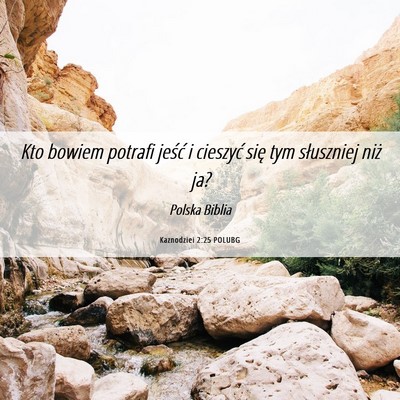Picture 06 - Kaznodziei 2:25 POLUBG - Kto bowiem potrafi jeść i cieszyć się tym - Bible Verse Picture